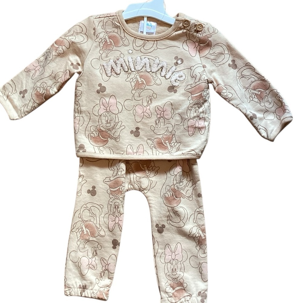 Disney Minnie Mouse Soft Brushed‎ Cotton Sweatshirt and Pants Set 3-6 Months NEW